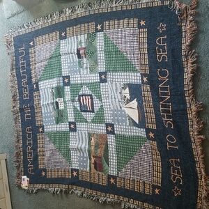 NWT Warren Kimble America the Beautiful tapestry throw